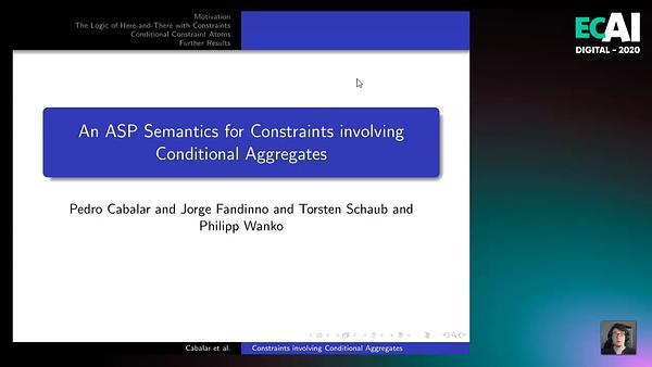 An ASP semantics for Constraints involving Conditional Aggregates