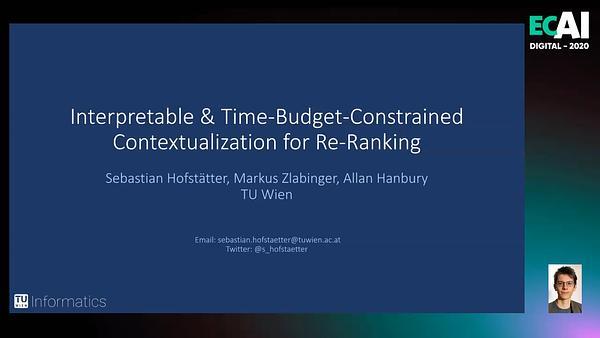 Interpretable & Time-Budget-Constrained Contextualization for Re-Ranking