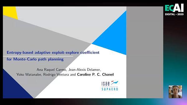 Entropy-based adaptive exploit-explore coefficient for Monte-Carlo path planning
