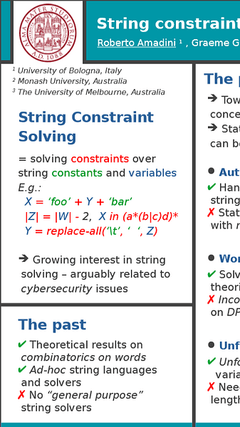 String constraint solving: past, present and future