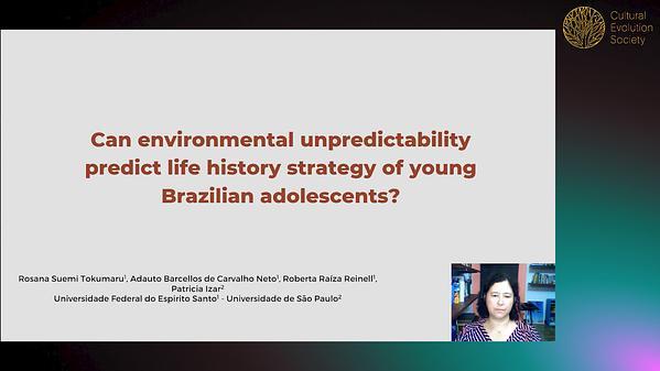 Can environmental unpredictability predict life history strategy of young Brazilian adolescents?