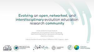 Evolving an open, networked, and interdisciplinary evolution education research community