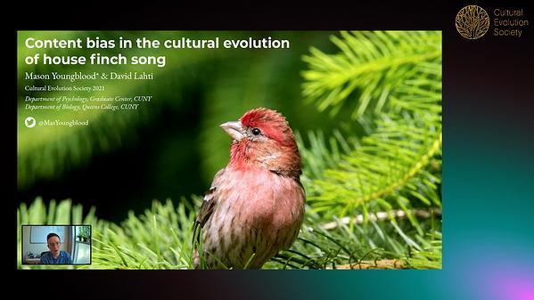 Content bias in the cultural evolution of house finch song