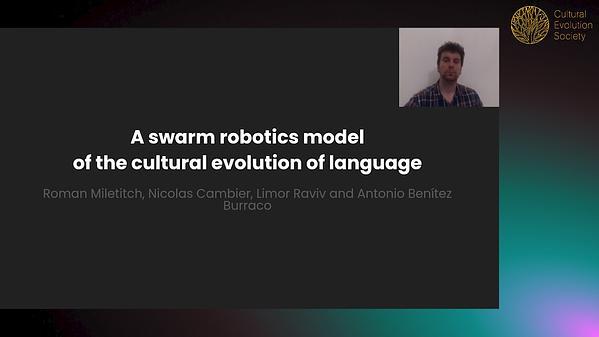 A swarm robotics model of the cultural evolution of language