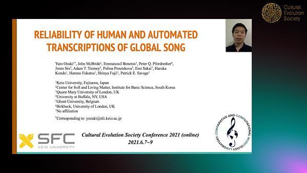 Reliability of Human and Automated Transcriptions of Global Songs

