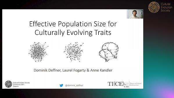 Effective population size for culturally evolving traits