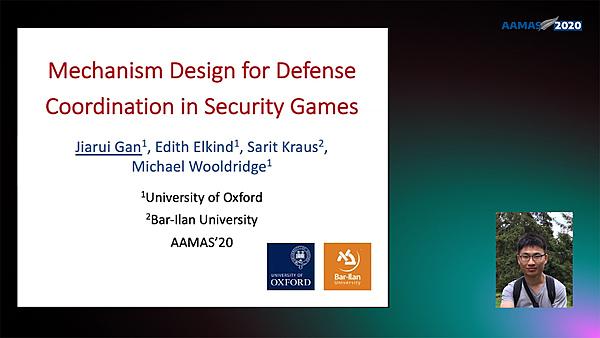 Mechanism Design for Defense Coordination in Security Games
