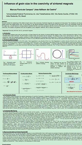 Influence of grain size in the coercivity of sintered magnets