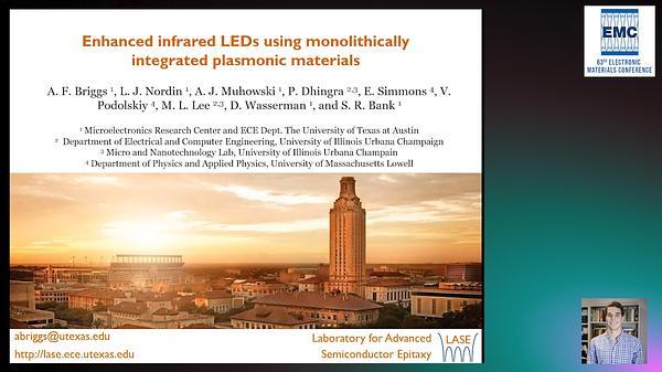 Enhanced Double Heterostructure Infrared LEDs Using Monolithically Integrated Plasmonic Materials