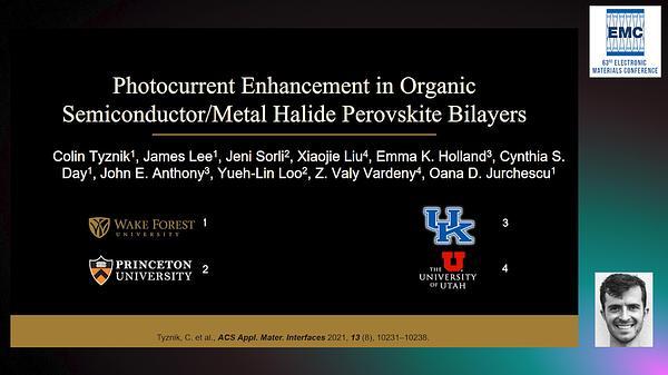 Photocurrent Enhancement in Organic Semiconductor/Metal Halide Perovskite Bilayers