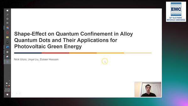 Shape-Effect on Quantum Confinement in Alloy Quantum Dots and Their Applications for Photovoltaic Green Energy