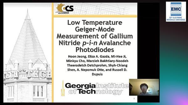 Low Temperature Geiger-Mode Measurement of Gallium Nitride p-i-n Avalanche Photodiode