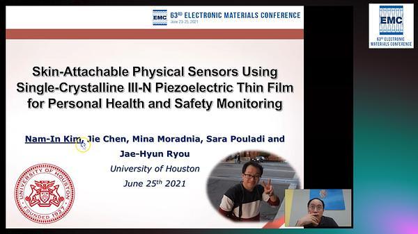 Skin-Attachable Physical Sensors Using Single-Crystalline III-N Piezoelectric Thin Film for Personal Health and Safety Monitoring