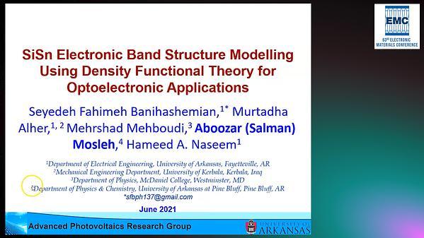 SiSn Electronic Band Structure Modelling Using Density Functional Theory for Optoelectronic Applications