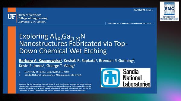 Exploring Al(X)Ga(1-X)N Nanostructures Fabricated via Top-Down Chemical Wet Etching