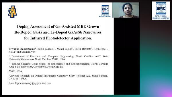 Doping Assessment of Ga-Assisted MBE Grown Be-Doped GaAs and Te-Doped GaAsSb Nanowires for Infrared Photodetector Application