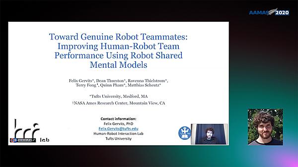 Toward Genuine Robot Teammates: Improving Human-Robot Team Performance Using Robot Shared Mental Models