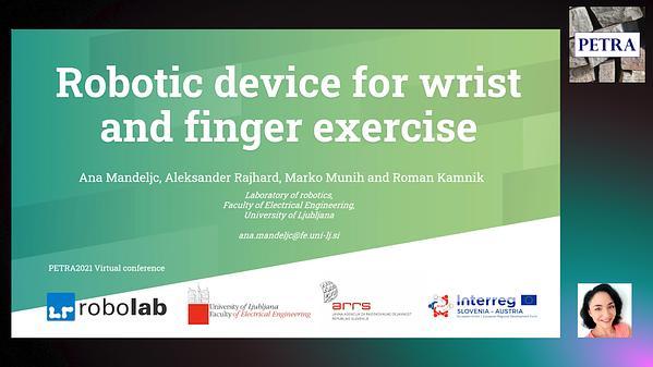 Robotic device for wrist and finger exercise
