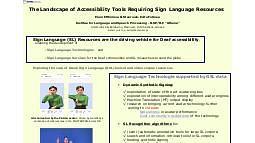 The Landscape of Accessibility Tools Requiring SL Resources