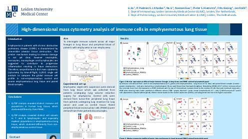 High-dimensional mass cytometry analysis of immune cells in emphysematous lung tissue