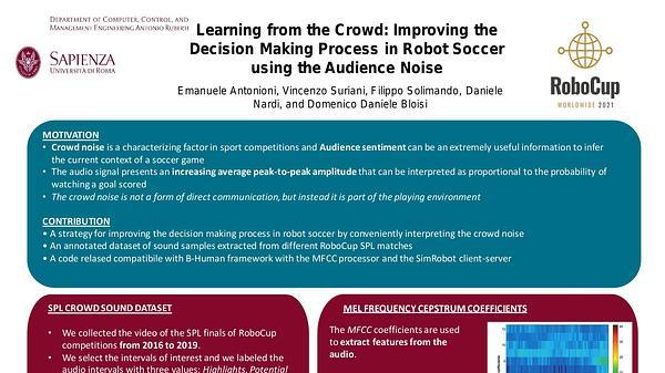 Learning from the Crowd: Improving the Decision Making Process in Robot Soccer using the Audience Noise