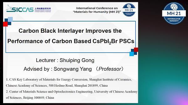 Carbon black interlayer facilitates hole extraction and improves the efficiency of carbon based CsPbI2Br solar cells