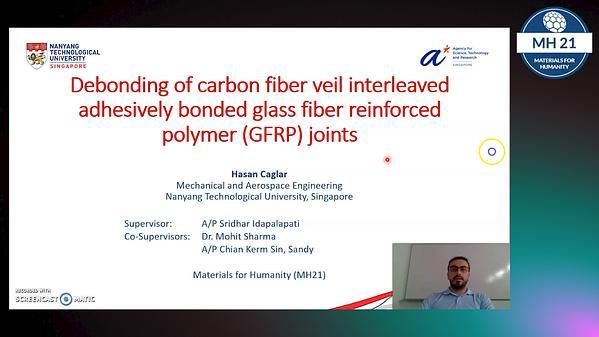 Debonding of carbon fiber veil interleaved adhesively bonded glass fiber reinforced polymer (GFRP) joints