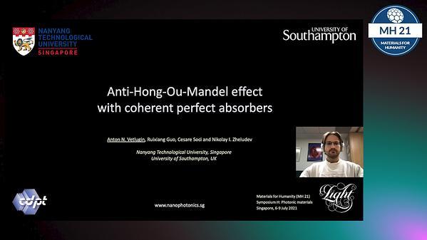 Anti-Hong-Ou-Mandel effect with coherent perfect absorbers