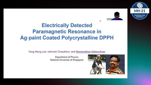Electrically Detected Paramagnetic Resonance in Ag-paint Coated Polycrystalline DPPH