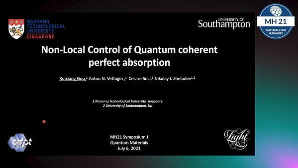 Non-Local Control of Quantum coherent perfect absorption