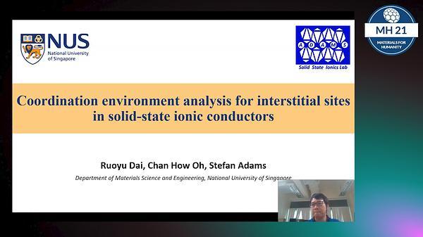 Coordination environment analysis for interstitial sites in solid-state ionic conductors.