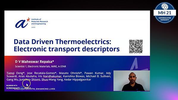 Data Driven Thermoelectrics: Electronic transport descriptors