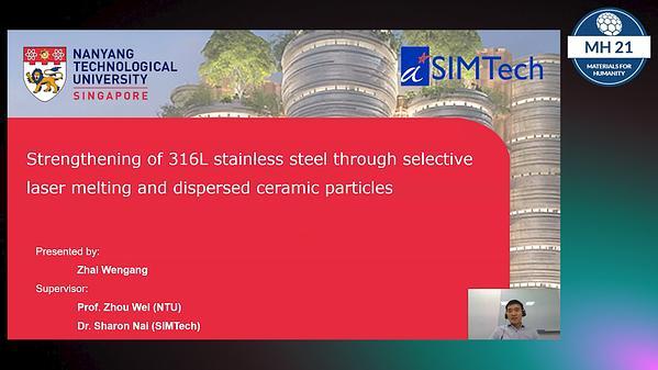 Strengthening of 316L stainless steel through selective laser melting and dispersed ceramic particles