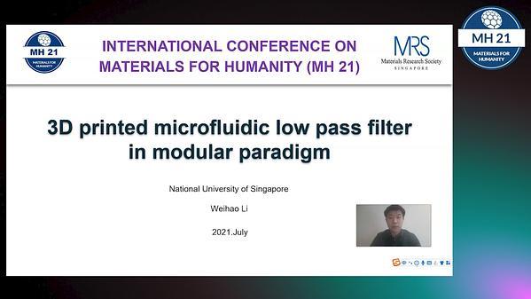 3D printed microfluidic low pass filter in modular paradigm