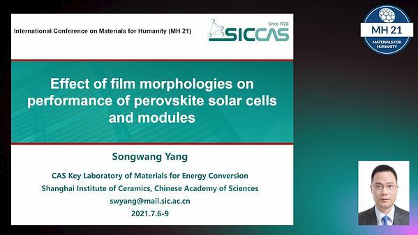 Effect of film morphologies on performance of perovskite solar cells and modules