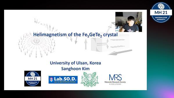 Helimagnetism of the Fe5GeTe2 crystal