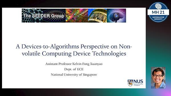 A Devices-to-Algorithms Perspective on Non-volatile Computing Device Technologies