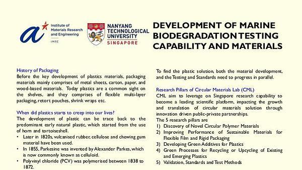 Development of Marine Biodegradation Testing Capability and Materials