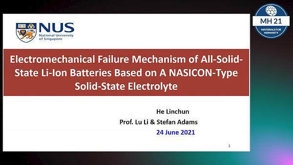 Electromechanical Failure Mechanism of All-solid-state Li-ion Batteries based on a NASICON-type Solid-state Electrolyte