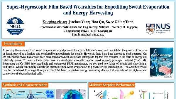 Super-Hygroscopic Film Based Wearables for Expediting Sweat Evaporation and Energy Harvesting