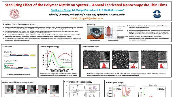 Stabilizing Effect of the Polymer Matrix on Sputter-Anneal Fabricated Nanocomposite Thin Films