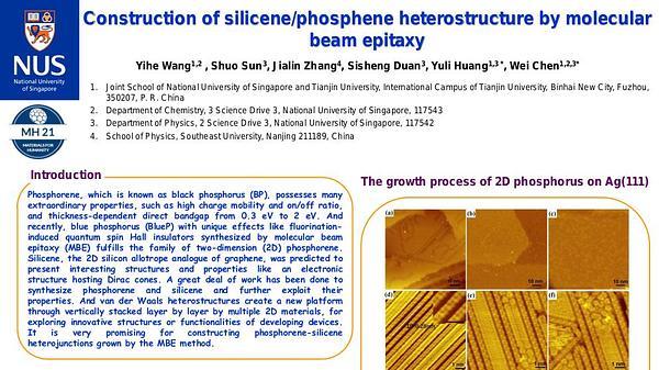 Construction of silicene/phosphene heterojunction structure by molecular beam epitaxy