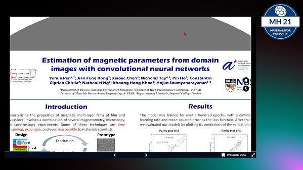 Estimation of magnetic parameters from domain images with convolutional neural networks