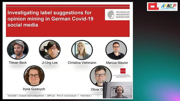 Investigating label suggestions for opinion mining in German Covid-19 social media