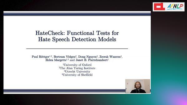 HateCheck: Functional Tests for Hate Speech Detection Models
