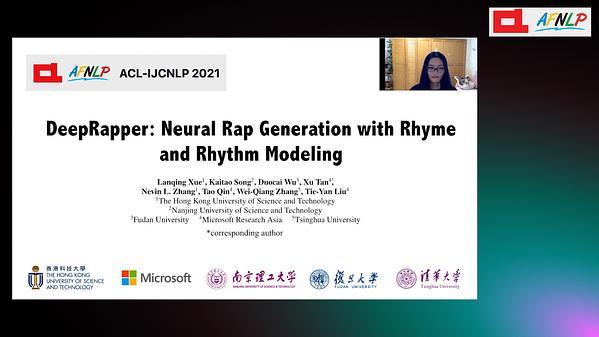 DeepRapper: Neural Rap Generation with Rhyme and Rhythm Modeling