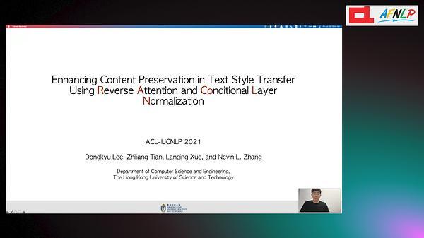 Enhancing Content Preservation in Text Style Transfer Using Reverse Attention and Conditional Layer Normalization