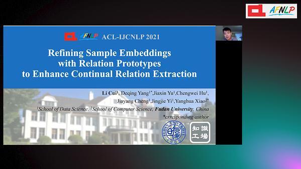 Refining Sample Embeddings with Relation Prototypes to Enhance Continual Relation Extraction
