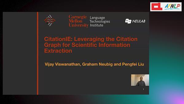 CitationIE: Leveraging the Citation Graph for Scientific Information Extraction