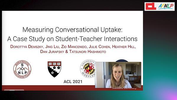 Measuring Conversational Uptake: A Case Study on Student-Teacher Interactions